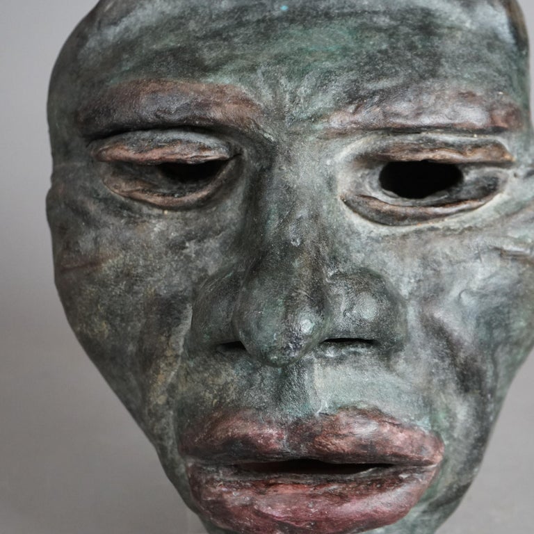 Mid Century Modern Terra Cotta Mask of a Tribal Man C1997