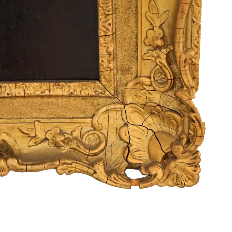 Large Antique 18thC Portrait Painting by Thomas Beach in Giltwood Frame