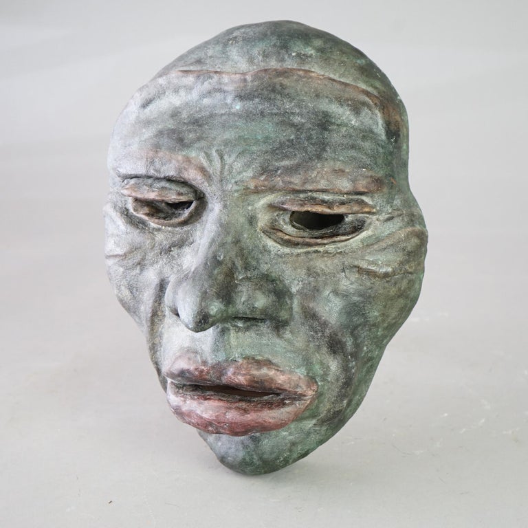 Mid Century Modern Terra Cotta Mask of a Tribal Man C1997