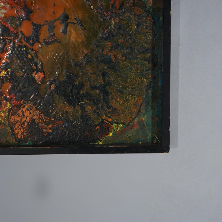 Mid-Century Modern Abstract Oil On Canvas Painting By Beverly Goldman 20thC