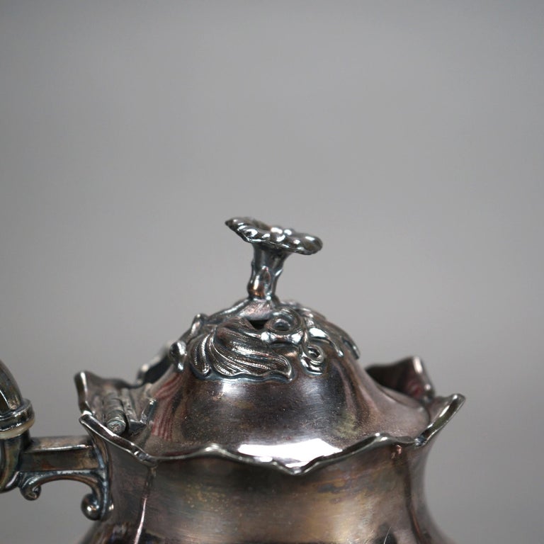 Antique Figural & Footed Silver Plated Teapot C1890