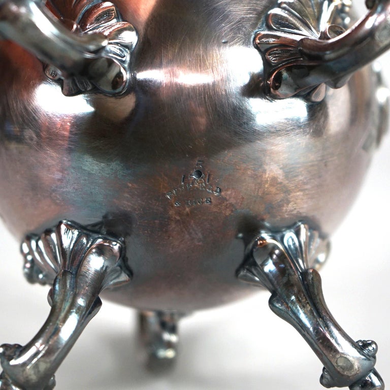 Antique Figural & Footed Silver Plated Teapot C1890