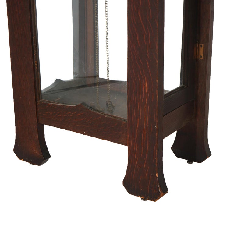 Antique Arts & Crafts Mission Stickley School Oak Grandfather Clock C1910