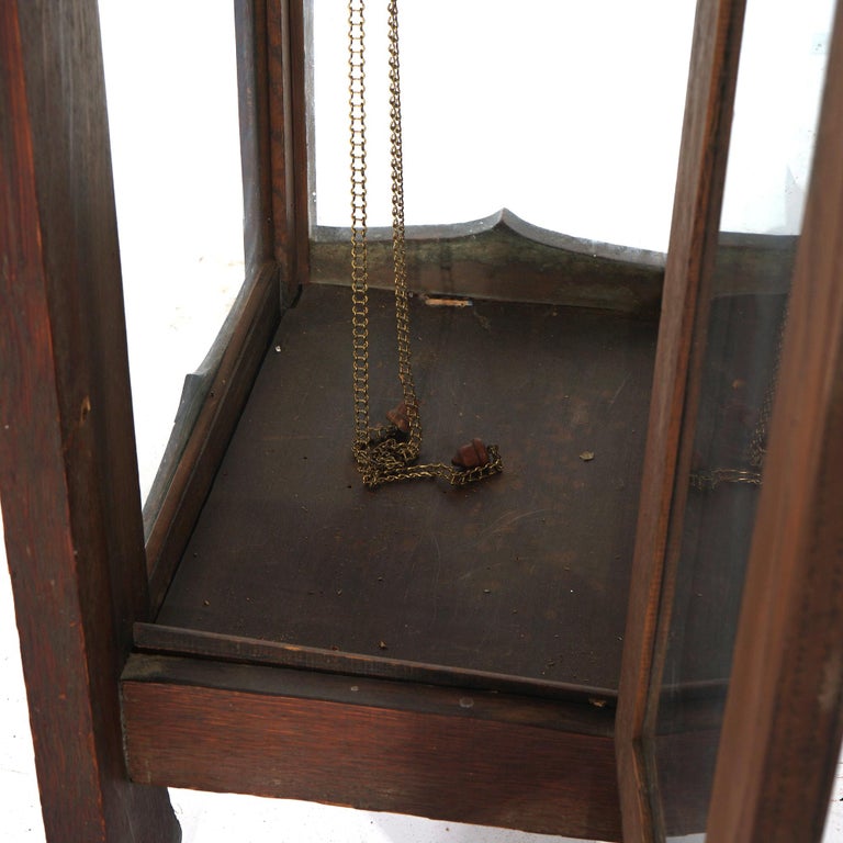 Antique Arts & Crafts Mission Stickley School Oak Grandfather Clock C1910