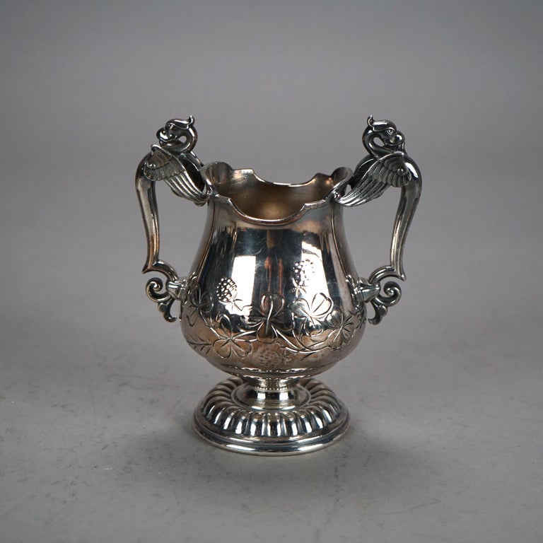 Two Piece Antique Figural Silver Plated Tea Set C1890