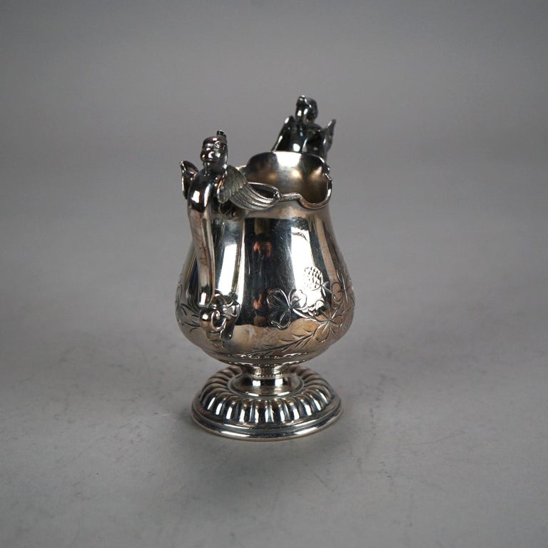 Two Piece Antique Figural Silver Plated Tea Set C1890