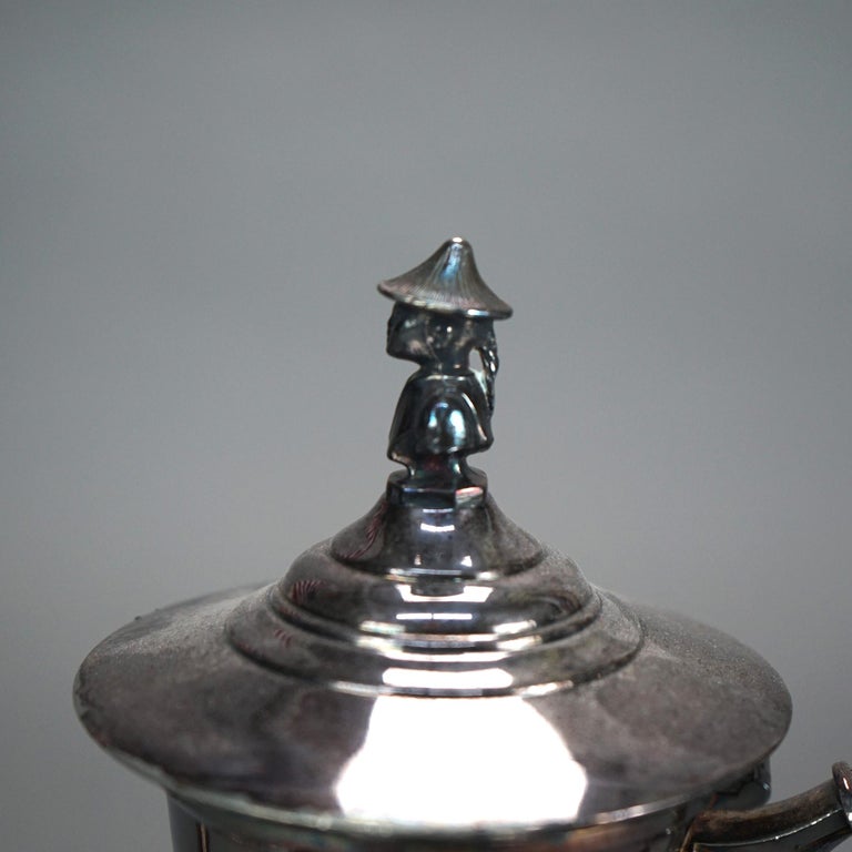 Antique Figural & Clawfoot Silver Plated Teapot C1890