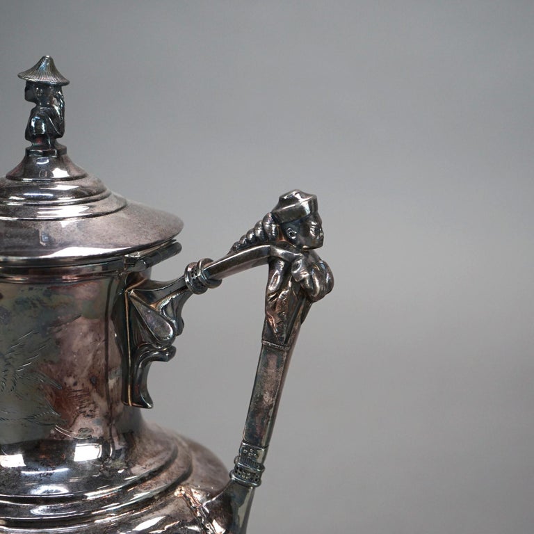 Antique Figural & Clawfoot Silver Plated Teapot C1890