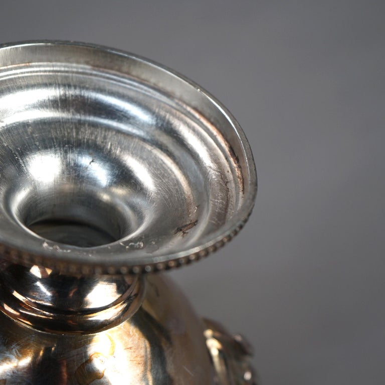 Antique Silver Plated Teapot with Foliate Engraving C1890