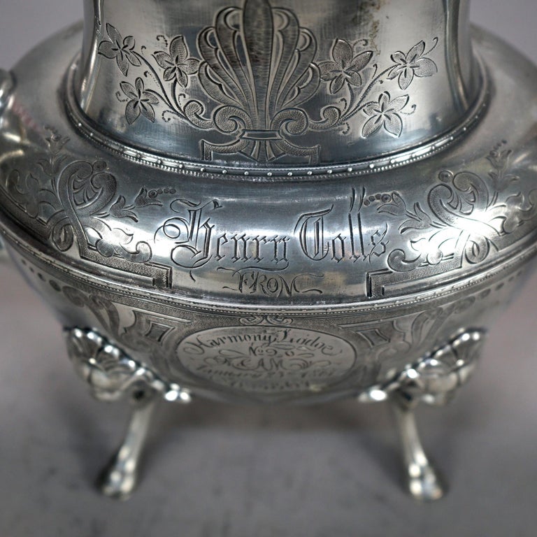 Antique Figural & Footed Silver Plated Teapot C1890