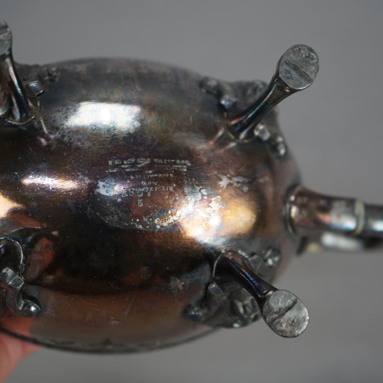 Antique Figural & Footed Silver Plated Teapot C1890