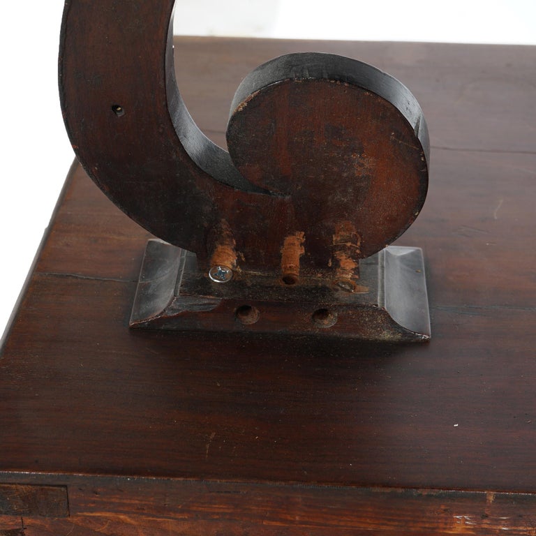 Antique American Empire Carved Mahogany Dressing Table with Mirror C1840