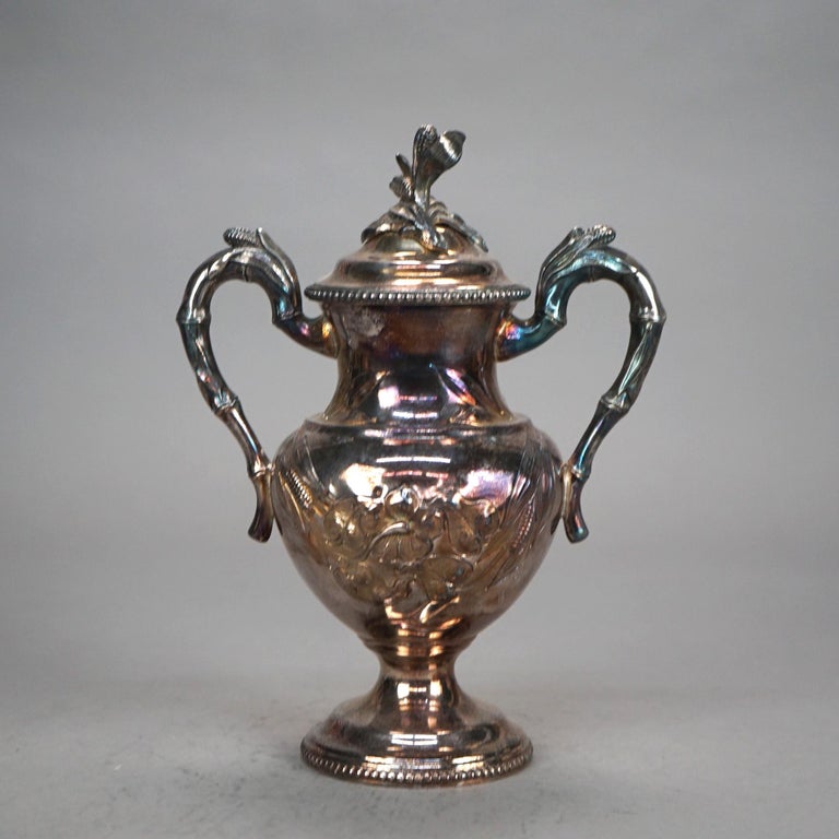 Two Piece Antique Silver Plated Tea Set C1890