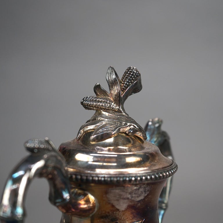 Two Piece Antique Silver Plated Tea Set C1890