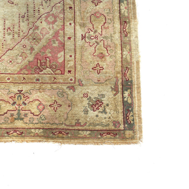 Antique Turkish Oushak Wool Rug C1920