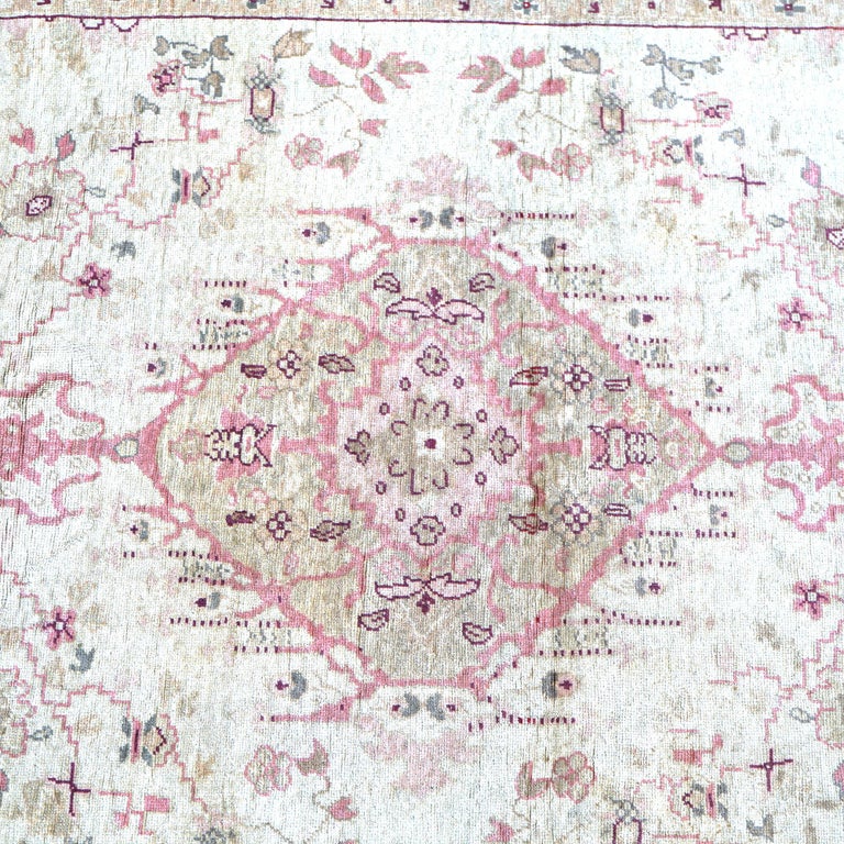 Antique Turkish Oushak Wool Rug C1920