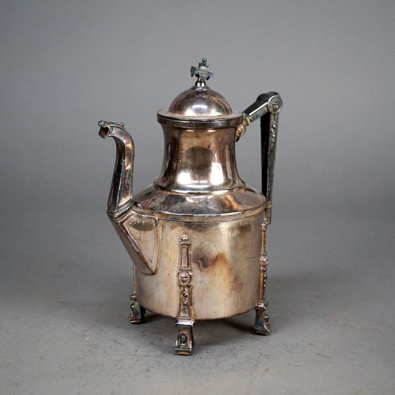 Four Piece Antique Silver Plated Footed Tea Set C1890