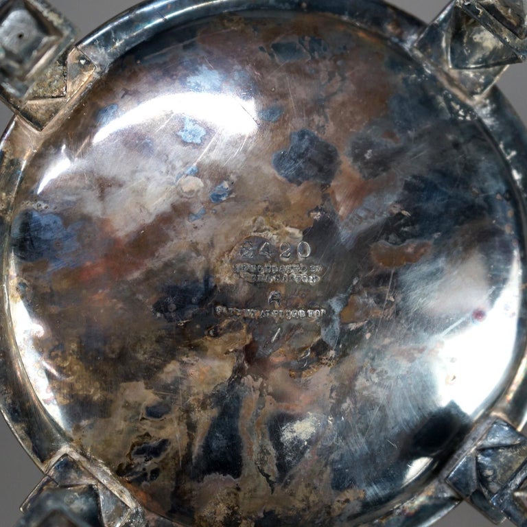 Four Piece Antique Silver Plated Footed Tea Set C1890