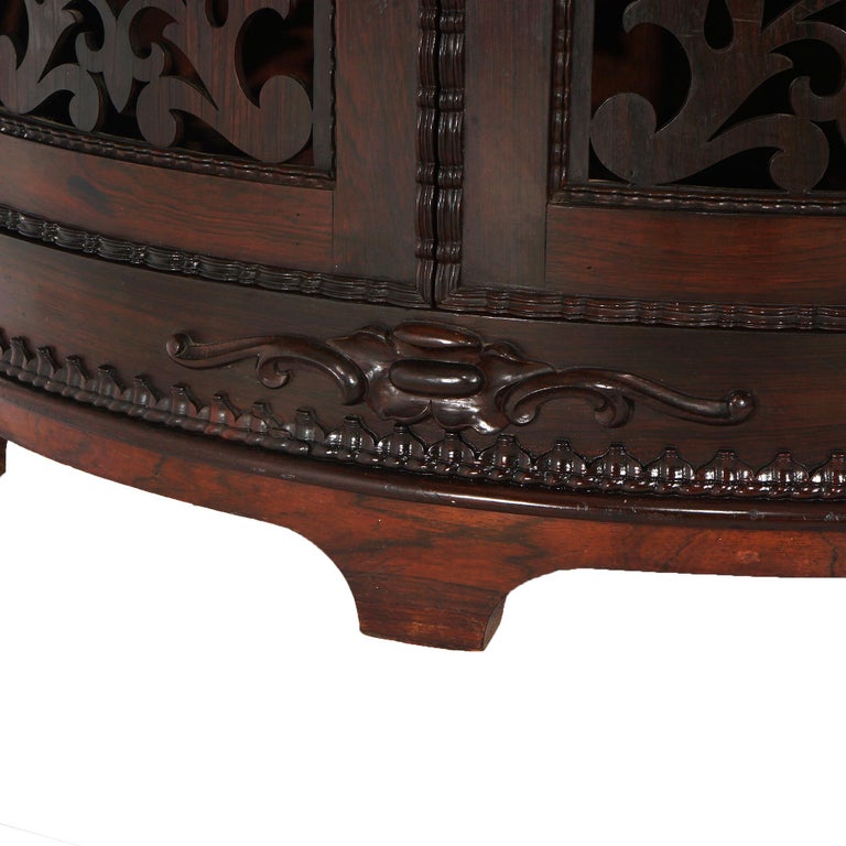 Antique Victorian Rosewood Etagere with Reticulated & Graduated Carved Shelving