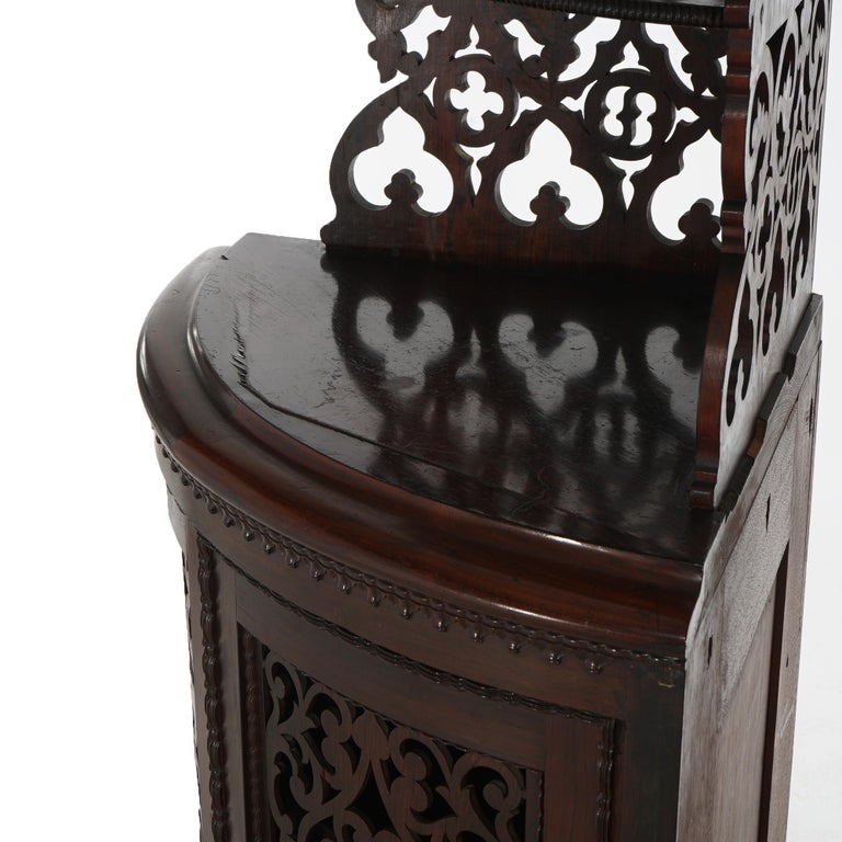 Antique Victorian Rosewood Etagere with Reticulated & Graduated Carved Shelving
