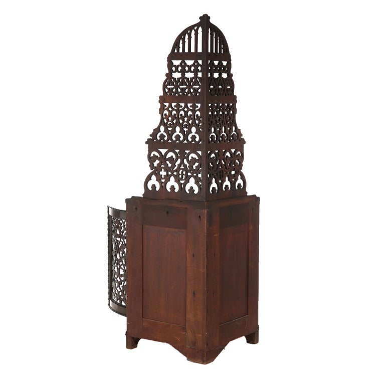 Antique Victorian Rosewood Etagere with Reticulated & Graduated Carved Shelving