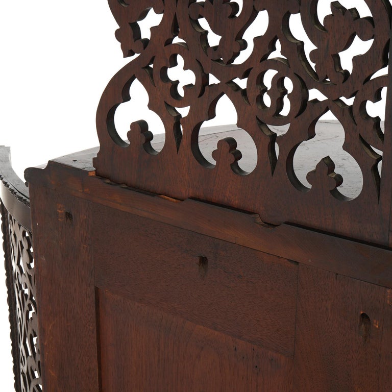 Antique Victorian Rosewood Etagere with Reticulated & Graduated Carved Shelving