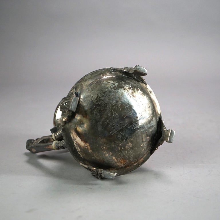Two Antique Footed & Figural Silver Plated Teapots C1890