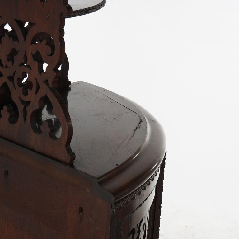 Antique Victorian Rosewood Etagere with Reticulated & Graduated Carved Shelving