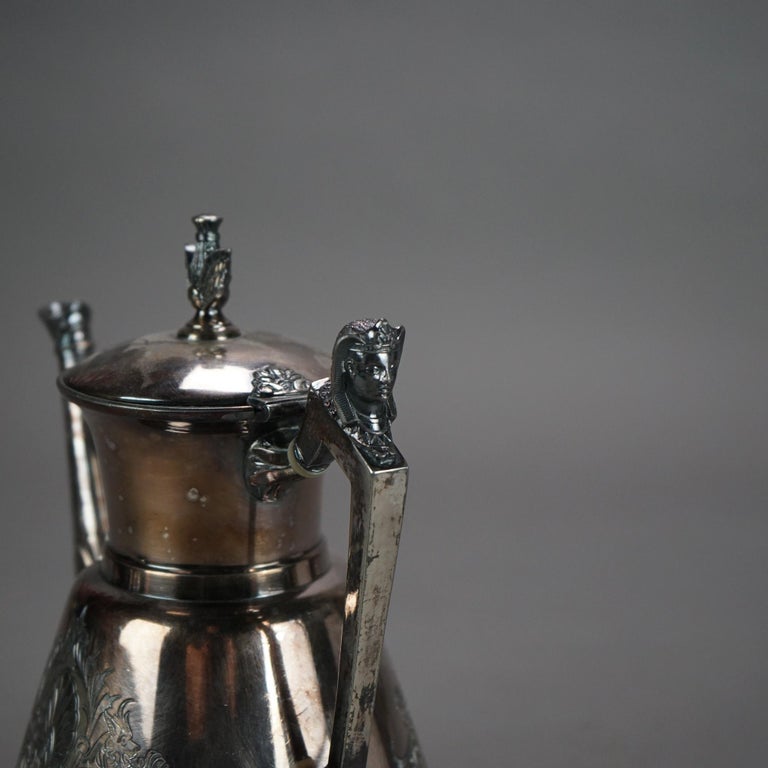 Two Antique Footed & Figural Silver Plated Teapots C1890