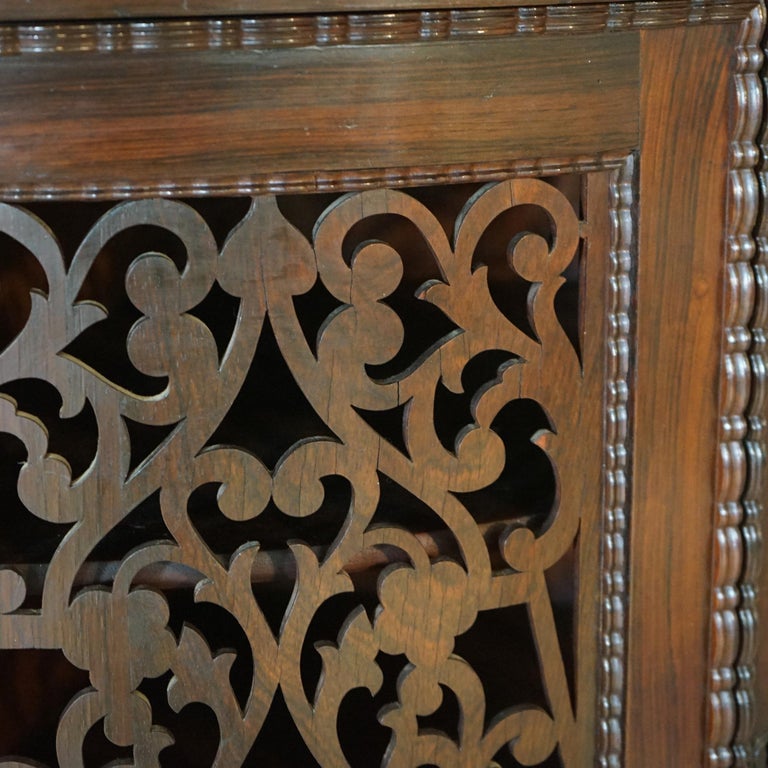 Antique Victorian Rosewood Etagere with Reticulated & Graduated Carved Shelving