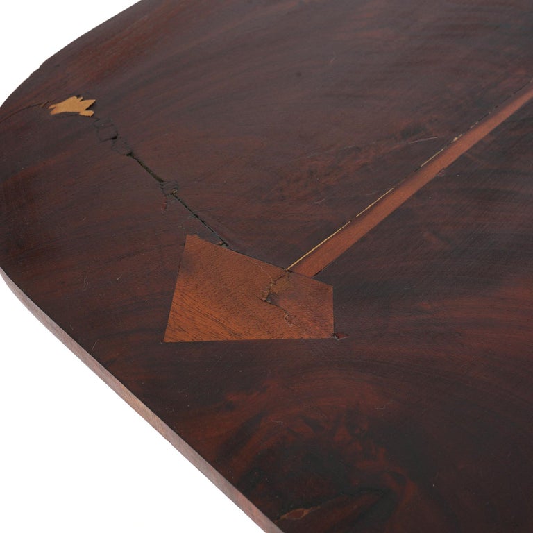 Neoclassical American Empire Flame Mahogany Game Table with Paw Feet c1840