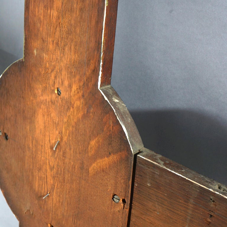 Antique Monumental Gothic Parcel Gilt & Polychromed Carved Oak Cross 19thC