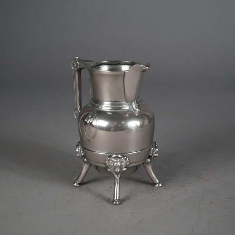 Three Piece Antique Figural Silver Plated Tea Set C1890