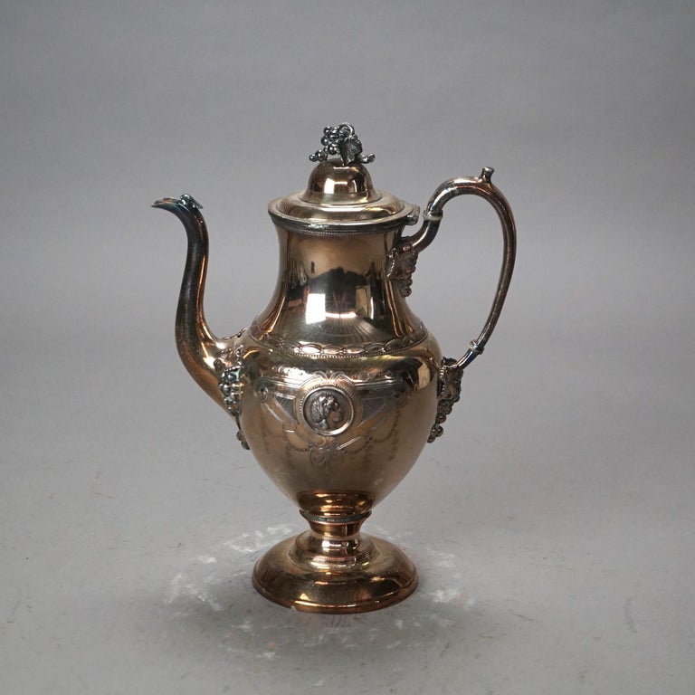 Antique Silver Plated Figural Teapot C1890