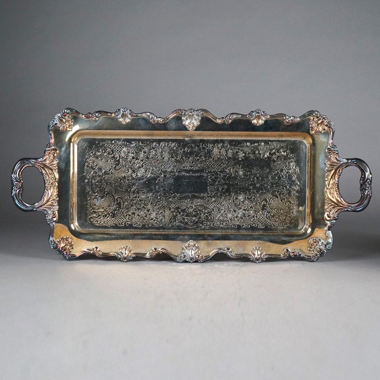 Four Piece Antique Silver Plated Footed Tea Set C1890