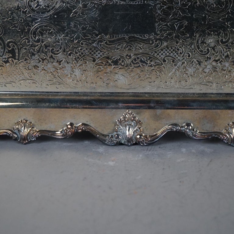 Four Piece Antique Silver Plated Footed Tea Set C1890