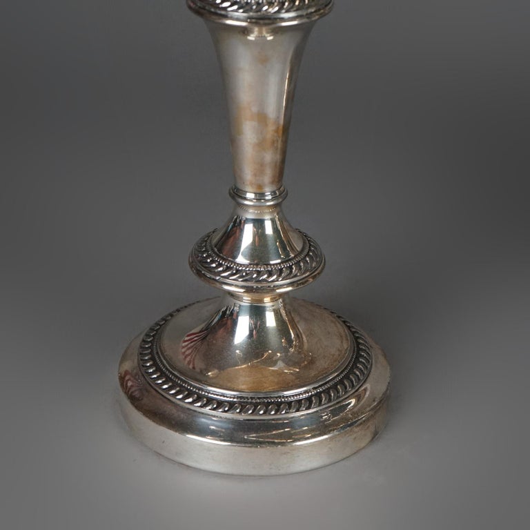 Pair of Antique Sheffield School Silver Plate Five-Light Candelabras c1890