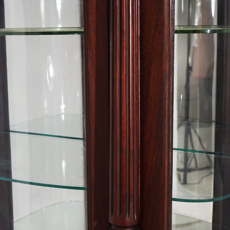 Antique Second Empire Foliate Carved Mahogany Diminutive China Cabinet C1890