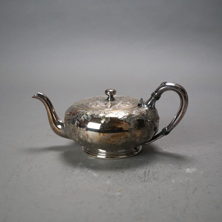 Four Piece Antique Silver Plated Tea Set C1890