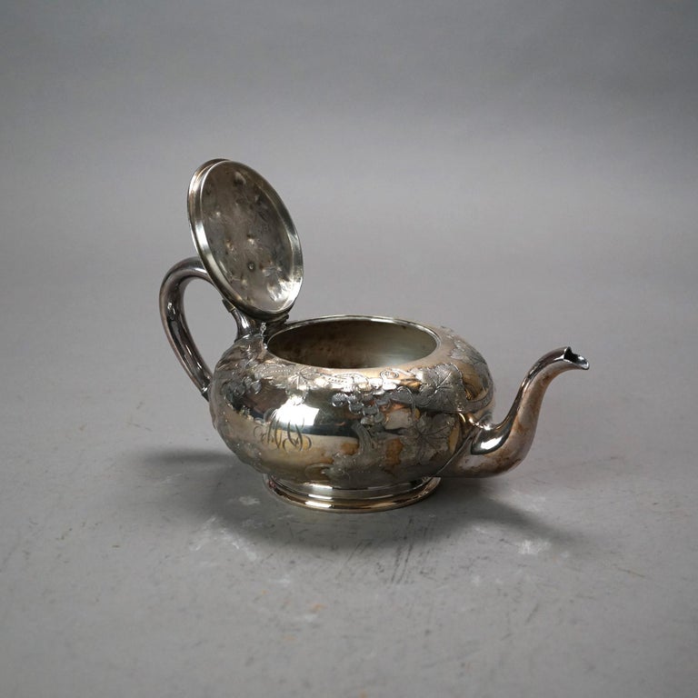 Four Piece Antique Silver Plated Tea Set C1890