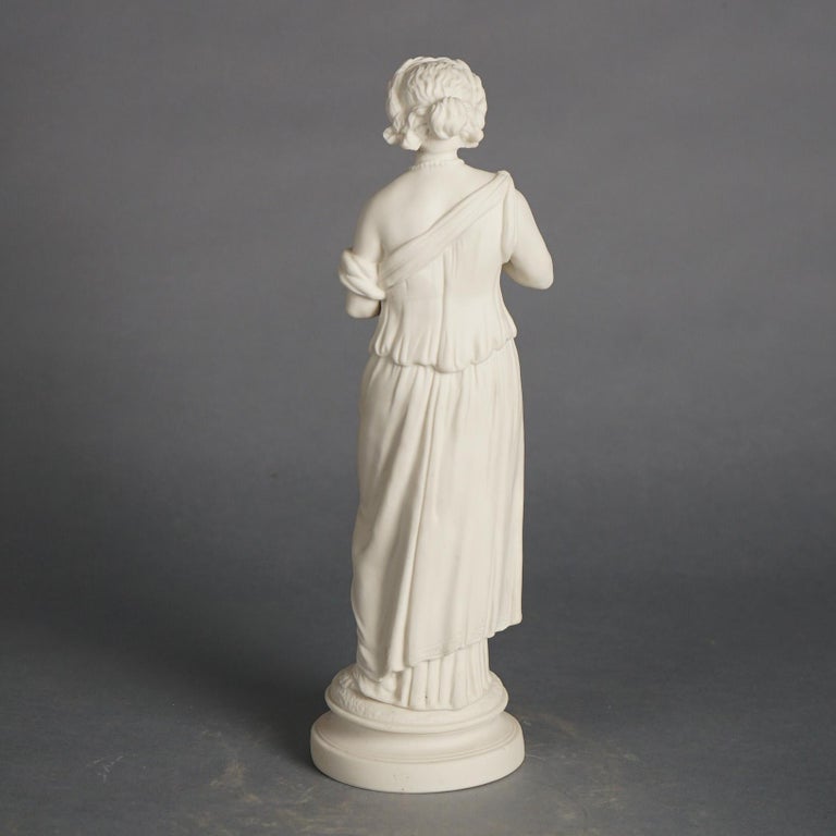 Antique Neoclassical Bisque Porcelain Figure of a Classical Woman C1850