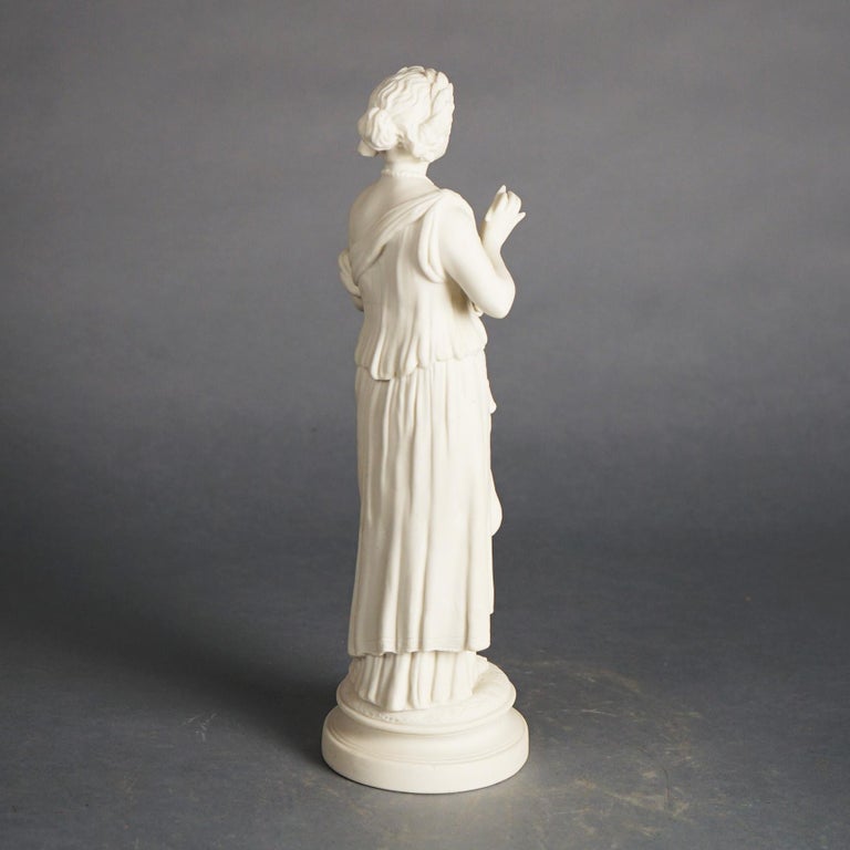 Antique Neoclassical Bisque Porcelain Figure of a Classical Woman C1850