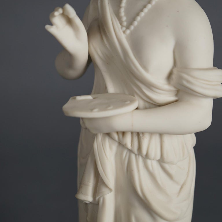 Antique Neoclassical Bisque Porcelain Figure of a Classical Woman C1850