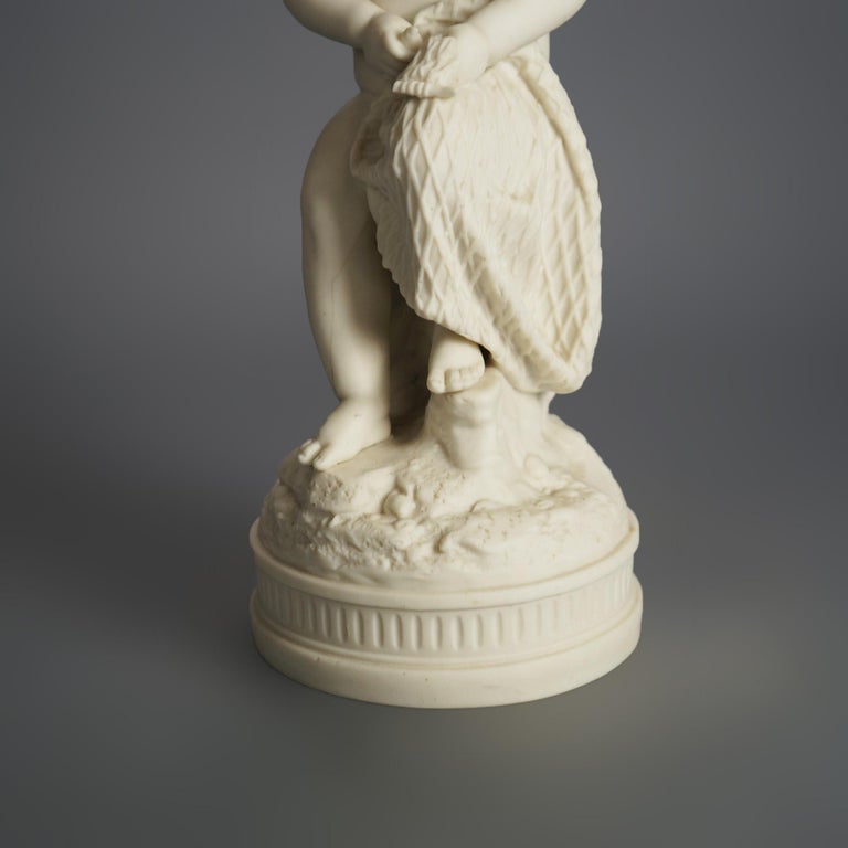 Antique Neoclassical Bisque Porcelain Figure of a Cherub C1850
