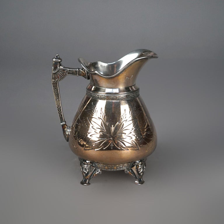Four Piece Antique Silver Plated Footed Tea Set C1890