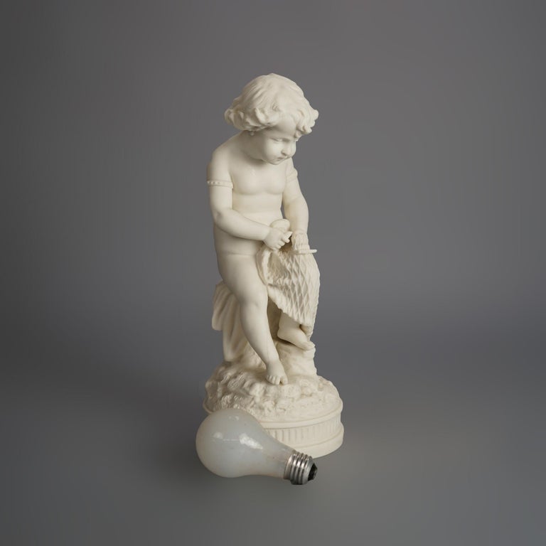 Antique Neoclassical Bisque Porcelain Figure of a Cherub C1850