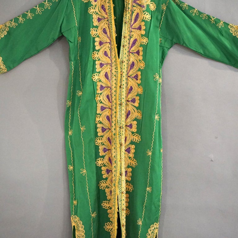 Vintage Moroccan Silk & Gold Metallic Needlework Robe 20th C