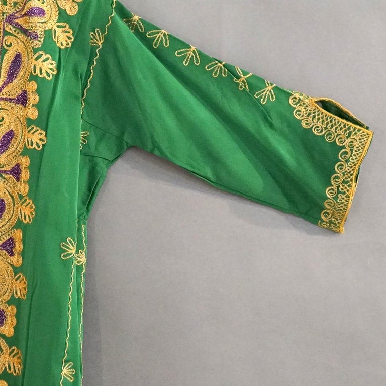 Vintage Moroccan Silk & Gold Metallic Needlework Robe 20th C