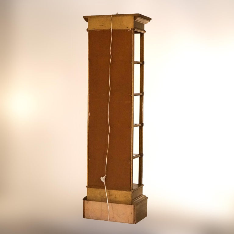 Antique French Style Giltwood Five-Shelf Lighted Open Display Cabinet 20thC