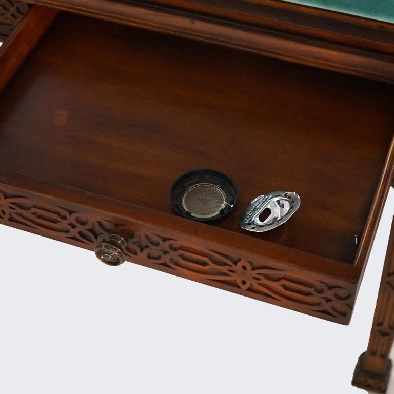 Chinese Chippendale Mahogany China Cabinet with Reticulated Crest 20thC